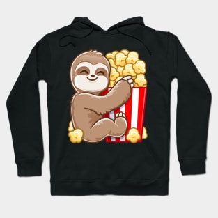 Funny Popcorn Lazy Chill Cute Sloth Hoodie